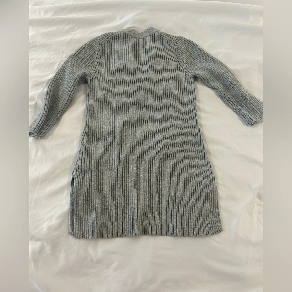 Michael Kors Lace Up Ribbed Sweater Tunic Gray Long Sleeve Womens XS